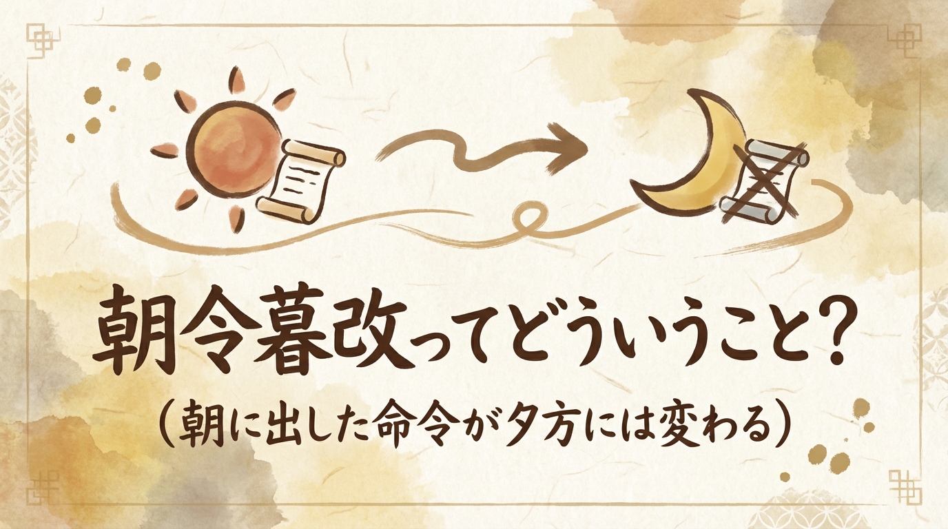 朝令暮改ってどういうこと？