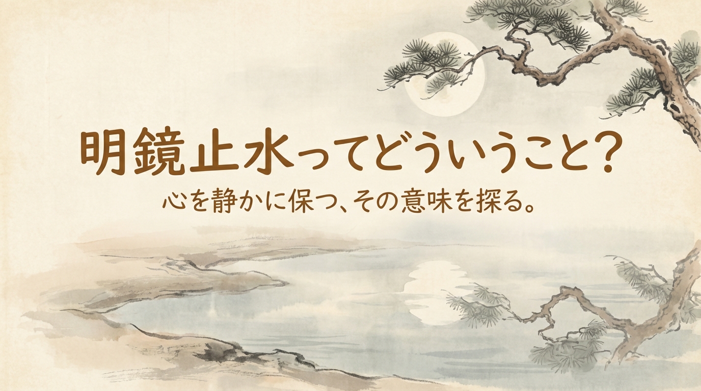 明鏡止水ってどういうこと？