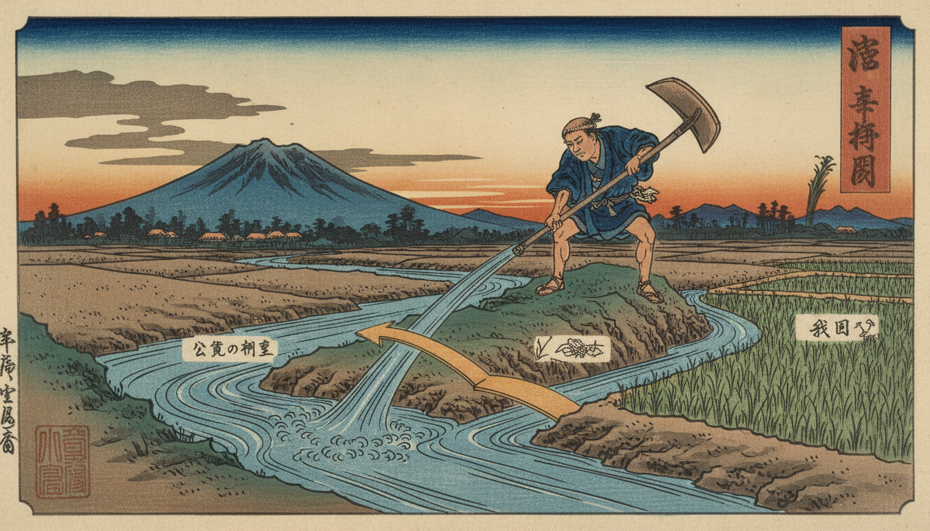 我田引水は「自分に都合よく進める」ことなんですね