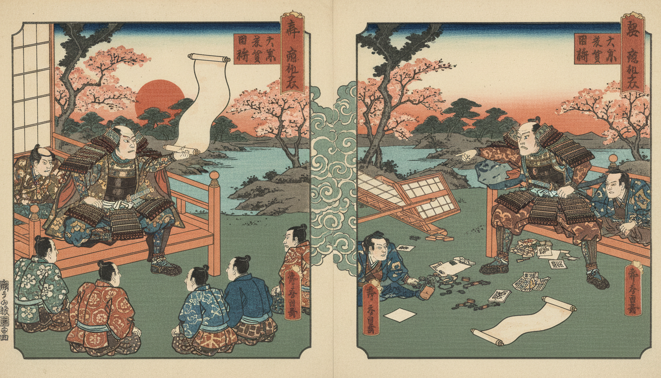 朝令暮改は「方針がころころ変わる」ことなんですね