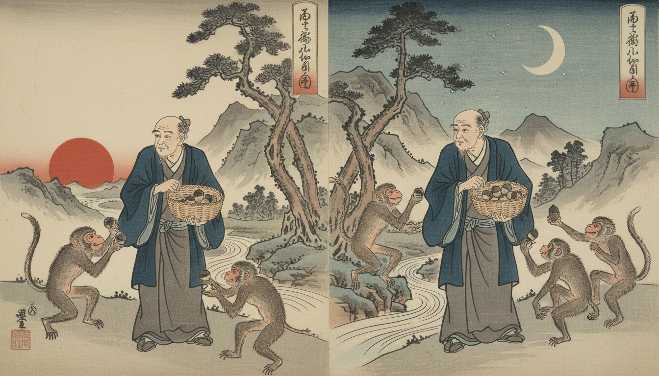 朝三暮四は「違いに見えて、実は同じ」を見抜く言葉なんですね